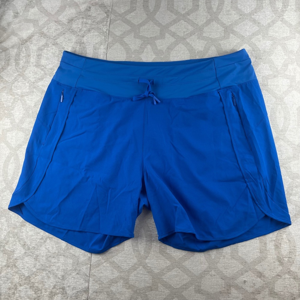 Willit Women's Active Shorts 2XL Blue NWT UPF 50+ Zip Pockets Athletic Running